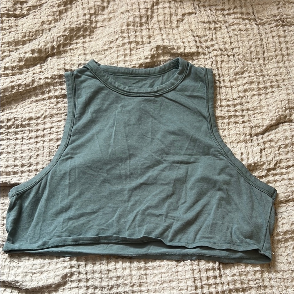 Sleeveless Teal Crop Top YLA